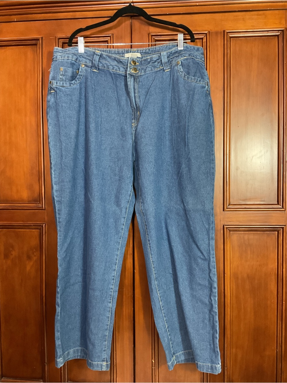 Woman Within Denim Jeans Size 22W Lknw As Pictured Button Zip Pockets 100%Cotton